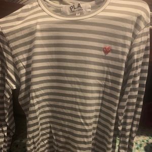 CDG original grey stripped long sleeve shirt